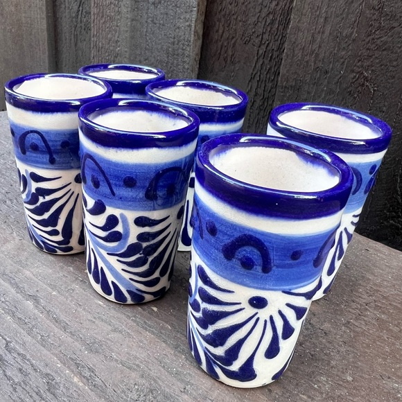 Mexican Talavera Tequila Shot Glasses, Tequileros. - Picture 3 of 4